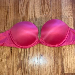 NEW Victoria Secret very sexy 32D hot pink strapless convertible bra  multi-way